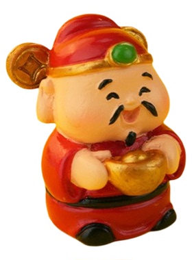 原创萌粒财神爷摆件乔迁送礼装饰可爱家居摆件汽车内饰