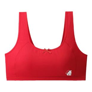 2025本命年内衣套装学生运动少女大童防震红色背心发育期初中文胸