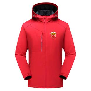 上海海港上港队服足球迷服冲锋衣男女连帽夹克外套防风帽衫可定制