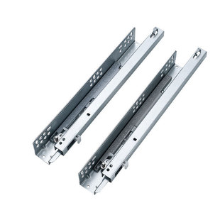 托底滑轨导轨橱柜抽屉底部滑道隐藏缓冲滑轨底装阻尼抽屉反弹轨道