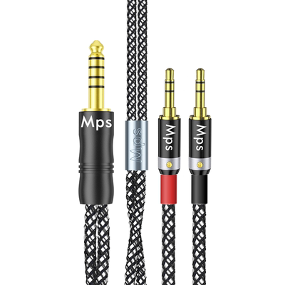 Mps石墨烯单晶铜Aux发烧3.5转双3.5mm连接音频HiFi耳放升级耳机线