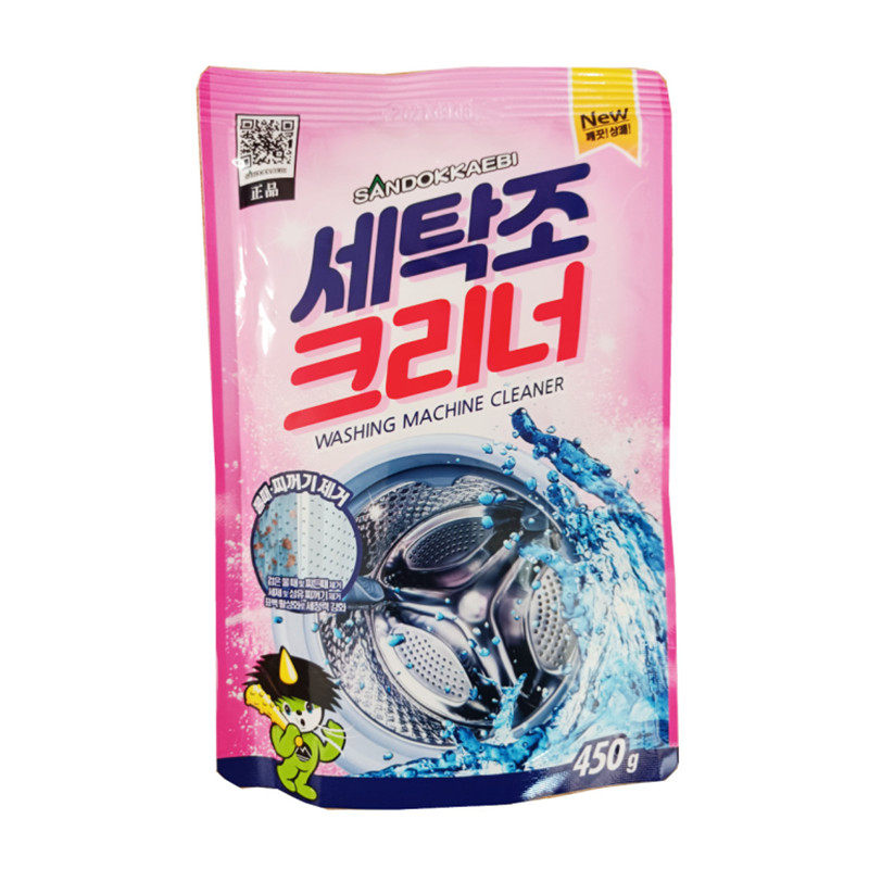 韩国山鬼 山精灵洗衣机清洗剂除垢滚筒清洁450g共3袋滚筒
