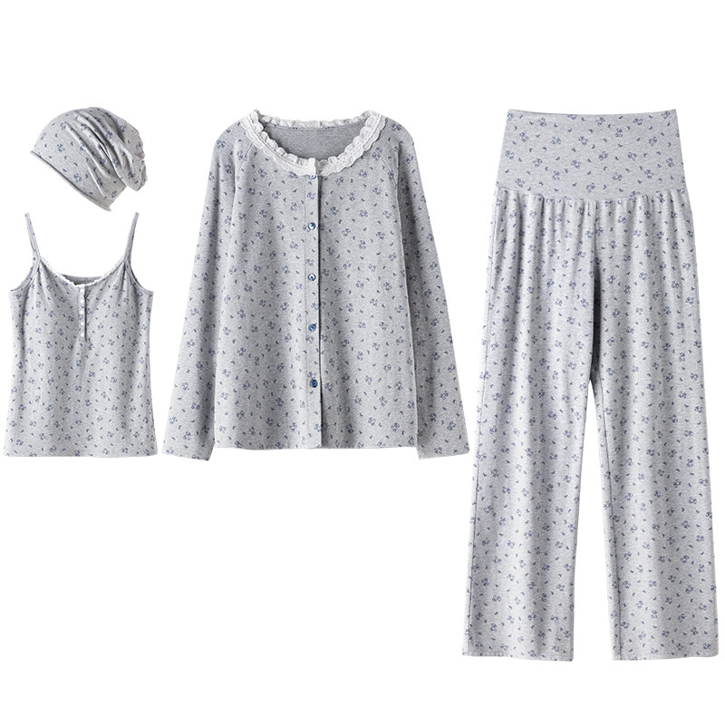 momjane秋冬月子服孕妇哺乳睡衣