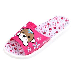 轻松宝贝小熊女白底广东老式传统浴室夏家用洗澡塑胶软底平跟拖鞋