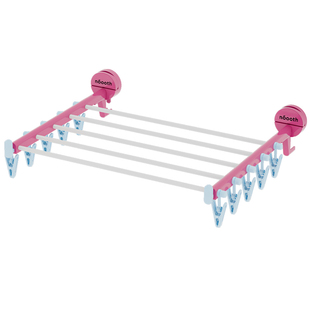 诺室可折叠吸盘晾衣架多夹子阳台免打孔壁挂多巴胺袜子晾晒架神器