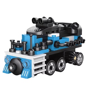 迪库积木回力火车儿童拼装益智玩具男孩动车拼插列车模型拼图礼物