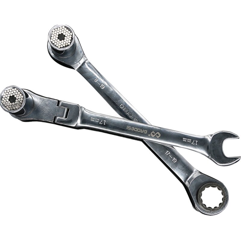 活动头快速棘轮扳手双向套筒自动工具两用开口梅花扳手快扳套装