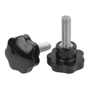 固万基304不锈钢七星梅花手柄螺丝星形把手塑胶手拧螺栓螺钉盒装