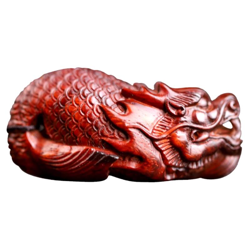 印度小叶紫檀鱼化龙钥匙挂扣