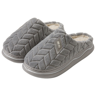 回力棉拖鞋男款冬季厚底防滑2025新款室内家居毛绒保暖拖鞋男士