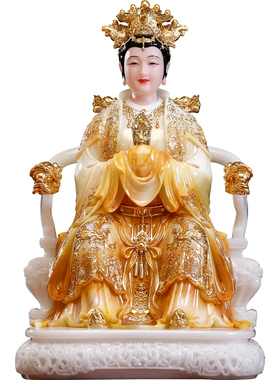 汉白玉三霄娘娘神像佛堂供奉摆件