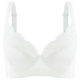 图薇娜调整型文胸白色聚拢收副乳内衣薄款矫正防下垂大胸显小胸罩