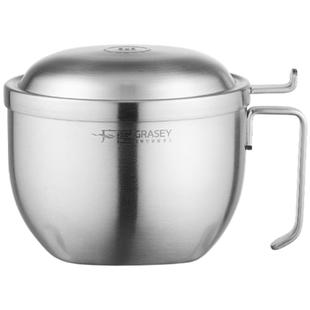 广意304不锈钢泡面碗双层带盖大容量隔热防烫碗学生宿舍泡面神器