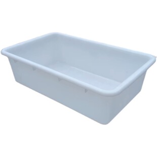食品级长方形白色塑料盆大号加厚水产养殖盘无盖塑胶箱周转箱胶盒