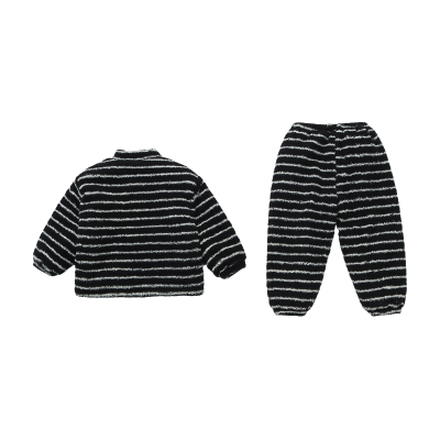 儿童睡衣冬季三层夹棉加厚男童家居服套装男孩宝宝冬装保暖可外穿