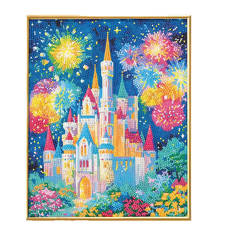 2026年新款梦幻城堡客厅钻石贴画十字绣手工diy材料包砖石点钻画