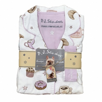 PJS大码纯棉磨毛冬款家居服套装