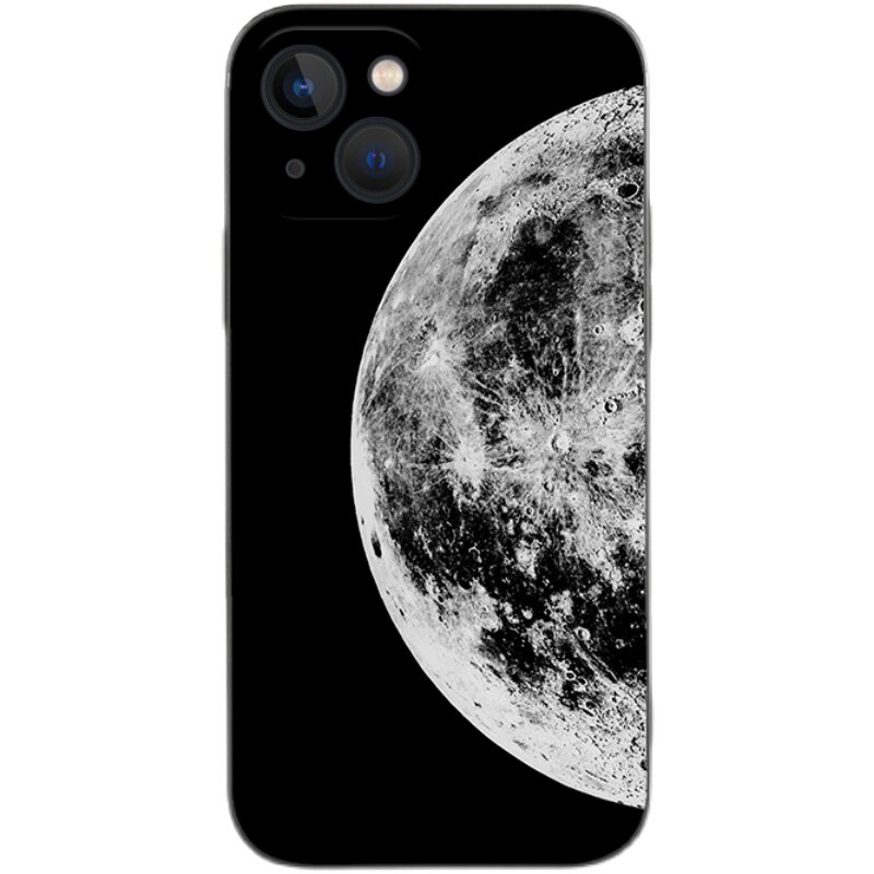 冷淡风月球月亮月食图适用iPhone16 promax/14 plus苹果12ProMAX手机壳11硅胶磨砂软保护套13