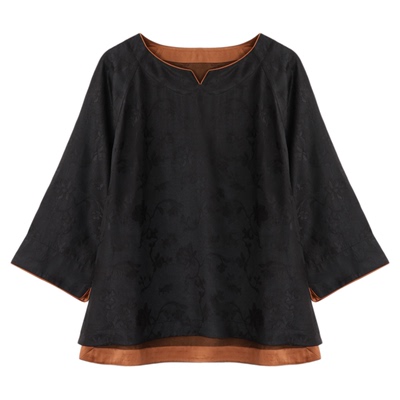 桑蚕丝中国风上衣宽松