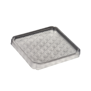 心轩方形玻璃茶杯垫透明茶杯托波浪日式隔热垫功夫茶具小茶碟家用