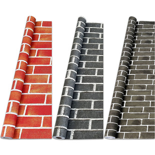 店铺装修墙纸自粘商用餐饮防水防潮砖块加厚墙围墙贴墙裙贴纸壁纸