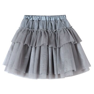 允儿妈女童韩系简约纱纱蓬蓬短裙