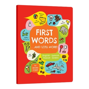 启蒙英语词汇 英语西班牙语法语阿拉伯语多语种 First Words . . . and Lots More! 英文原版儿童绘本 少儿英语启蒙书籍