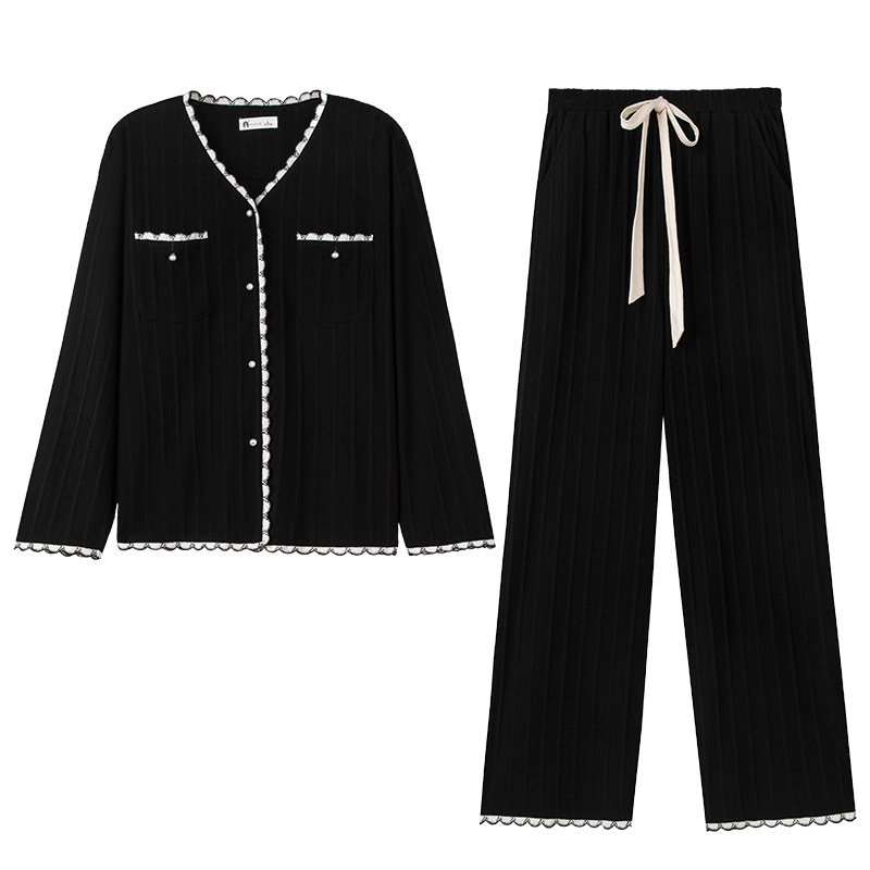 妮狄娅女纯棉小香风家居服套装
