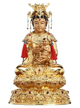 纯铜碧宵眼光送子三宵娘娘神像