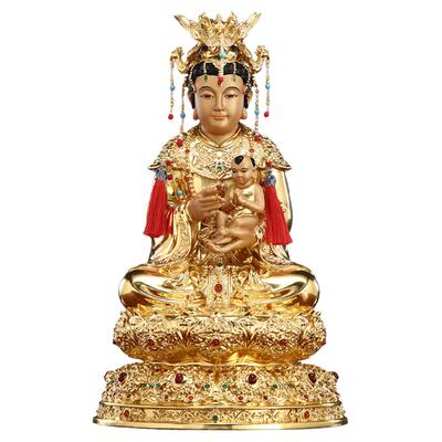 纯铜碧宵眼光送子三宵娘娘神像
