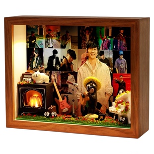 林俊杰周边明星相框礼物生日创意收纳摆件桌面女孩子粉丝微缩小屋