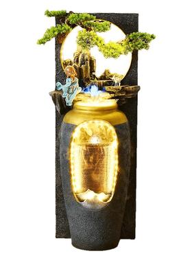 新中式风造景雨帘室内装饰灯圈