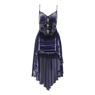 Wannathis哥特风法式吊带连衣裙搭配蕾丝罩衫cos辣妹穿搭御姐裙子