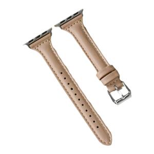 ProBefit适用applewatch小蛮腰皮质表带iwatch9复古纤细皮表带S8苹果手表SE 7/6/5/4代真皮表带女41/45mm新款
