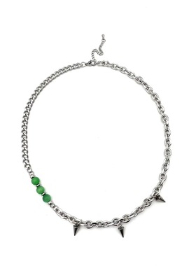 钛钢猫眼石男女朋克嘻哈项链