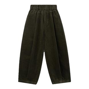 ei童装儿童灯芯绒长裤冬装新款宽松休闲阔腿裤直筒弯刀裤