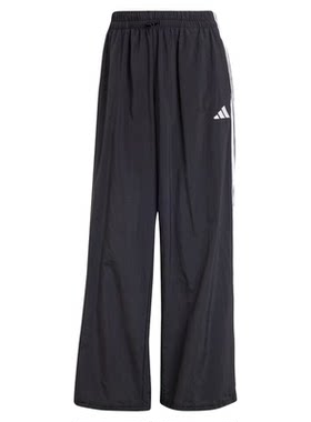adidas阿迪达斯女子宽松百搭时尚直筒阔腿裤运动休闲长裤JE1306