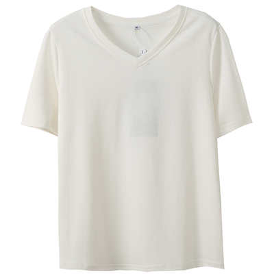 韩系小个子时尚百搭白色T恤衫