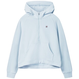 FILA 斐乐官方女子连帽卫衣2025冬新款时尚休闲插肩袖长袖上衣