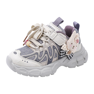 芭芭鸭女童鞋子2026春季新款儿童爆款老爹鞋洋气百搭中大童运动鞋