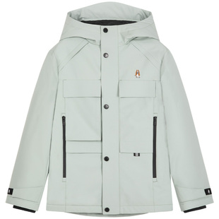 暇步士童装男童三防加绒风衣秋冬新款男大童时尚工装儿童外套