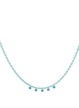 余宇涵同款 RuedesMille意大利原创绿松石色锆石项链女百搭锁骨链