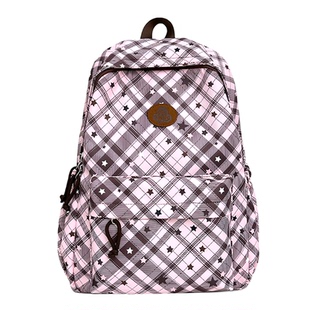 高颜值格子双肩包女ins小众不撞款背包旅游轻便初中高中学生书包