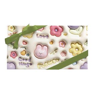 ISUKA一树家｜奶油花圃3D立体膨胀风礼物包装纸丝带大尺寸情人节新年生日伴手礼盒礼品纸高级感儿童包书皮纸