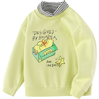 巴拉巴拉儿童卫衣男童女童加绒高领白色打底衫秋冬新款童装宝宝厚