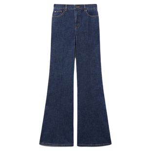 self-portrait 2025秋冬新款牛仔蓝百搭微喇直筒牛仔阔腿裤