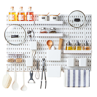 免打孔洞洞板置物架学生宿舍书桌墙上挂钩挂篮适宜家用洞洞板配件