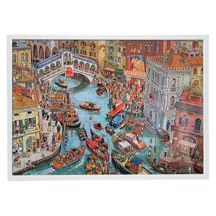 拥挤的运河2000片拼图框拼图裱框9769金属相框裱框框实木相框