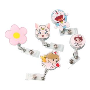 工作牌胸牌挂钩伸缩护士可爱工号医生可挂脖胸卡套易拉扣厂牌夹子工号牌带胸牌可拆卸工牌医院医生挂脖