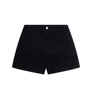 3MER哦哦三妹黑色牛仔短裤女2025新款夏季高腰百搭显瘦辣妹热裤子